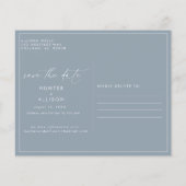 Dusty Blue Save the Date Briefkaart (Achterkant)