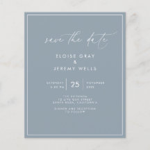 Dusty Blue Save the Date Briefkaart