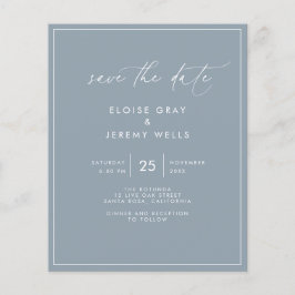 Dusty Blue Save the Date Briefkaart