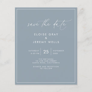 Dusty Blue Save the Date Briefkaart