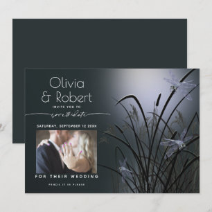 Dusty Blue Save the Date Moonlight Dragonfly Kaart