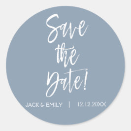 Dusty Blue Save the Date Sticker
