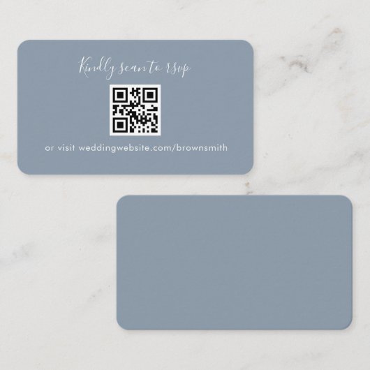 Dusty Blue Scan naar RSVP-kaarten Informatiekaartje (Voorkant / Achterkant)