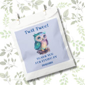 Dusty Blue Schattige Uil Verjaardag Bedankt Bedankzakje