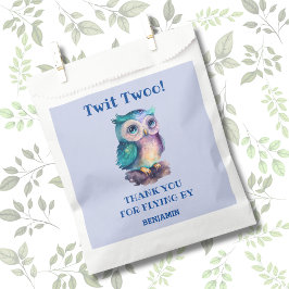 Dusty Blue Schattige Uil Verjaardag Bedankt Bedankzakje