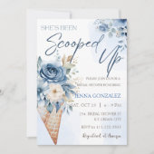 Dusty Blue Scooped Ice Cream Vrijgezellenfeest Kaart (Voorkant)