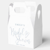 Dusty Blue Script Calligraphy Vrijgezellenfeest Bedankdoosjes (Geopend)