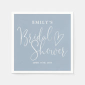 Dusty Blue Script Calligraphy Vrijgezellenfeest Servet (Voorkant)