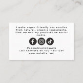 Dusty Blue Script Candle Maker Visitekaartje Contactkaartje (Achterkant)