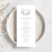 Dusty Blue Script Classic Wedding Dinner Menu