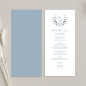 Dusty Blue Script Classic Wedding Dinner Menu