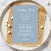 Dusty Blue Script Custom Wedding Program