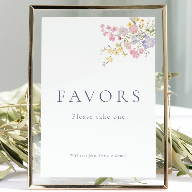Dusty Blue Script Favors Wedding Tabletop Sign  (Dusty Blue Script Favors Wedding Tabletop Sign)