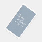 Dusty Blue Script minimalistische bruiloft Servet (Hoek)
