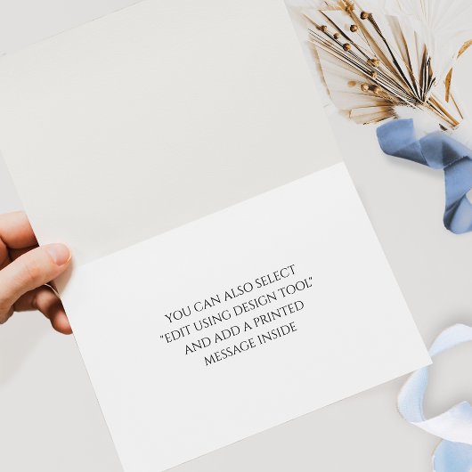 Dusty Blue Script Monogram, Waterverf bruiloft Th Bedankkaart