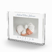 Dusty Blue Script Photo Baptisme Photo Block Fotoblokken (Rechts)