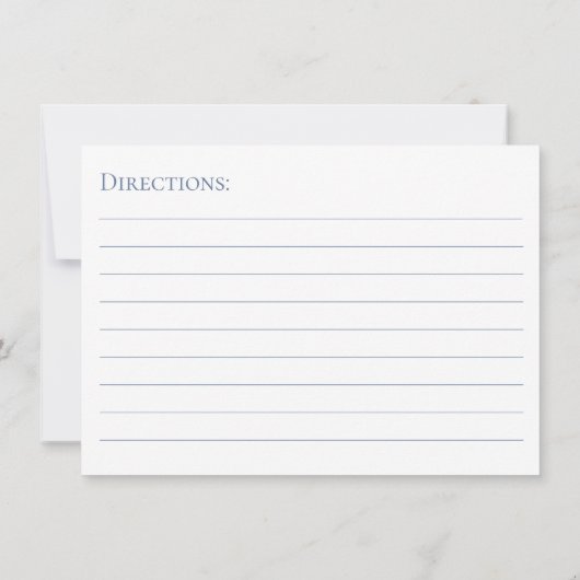 Dusty Blue Script Recipe Kaart (Achterkant)