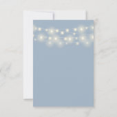 Dusty Blue Script String Lights Bruiloft RSVP Kaartje (Achterkant)