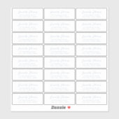 Dusty Blue script transparant retouradres label (Vel)