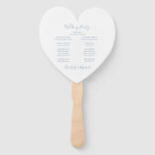 Dusty Blue Script Trouwceremonie Hart Handwaaier (Achterkant)