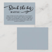 Dusty Blue Script Voorraad de bar Vrijgezellenfees Informatiekaartje (Voorkant / Achterkant)