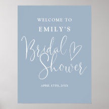 Dusty Blue Script Vrijgezellenfeest Welkomstbord