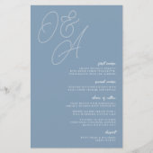 Dusty Blue Script Watermark Monogram Weddenschap M (Voorkant)