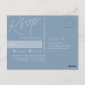Dusty Blue | Script Watermerk Meal Choice RSVP Briefkaart (Achterkant)