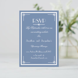 Dusty Blue script website e-mail Bruiloft RSVP Kaa Kaartje