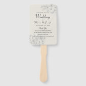 Dusty Blue Script Wedding Program Hand Fan Handwaaier (Voorkant)