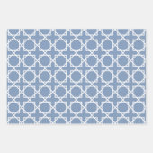 Dusty Blue Seamless Geometric Pattern Inpakpapier Vel (Voorkant 2)