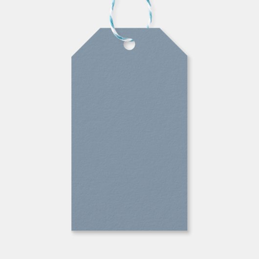 Dusty Blue Seashell Beach Elegant Bruiloft Welkom Cadeaulabel (Achterkant)