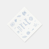 Dusty Blue Seashells Beach Coastal Wedding Servet (Hoek)