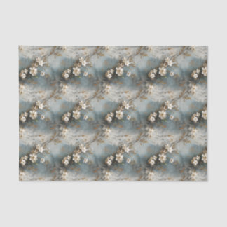 Dusty Blue Shabby Floral Design Decoupage papier