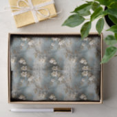 Dusty Blue Shabby Floral Design Decoupage papier (Geschenk)