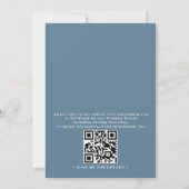 Dusty Blue Shell Beach Ocean QR Code Wedding Kaart (Achterkant)