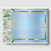 Dusty Blue Shimmering Floral Wedding Gastenboek (Achterkant)