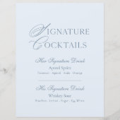 Dusty Blue Signature Cocktails Sign (Voorkant)