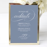 Dusty Blue Signature Cocktails Wedding Sign Poster<br><div class="desc">Een simpel chic calligraphy bruiloft-cocktails bord. Ik bied een gratis aanpassingsservice aan. Als je vragen hebt of speciale verzoeken hebt,  voel je dan vrij om</div>