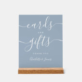 Dusty Blue Signature Script-Kaarten en -cadeaus Acryl Bord (Voorkant)