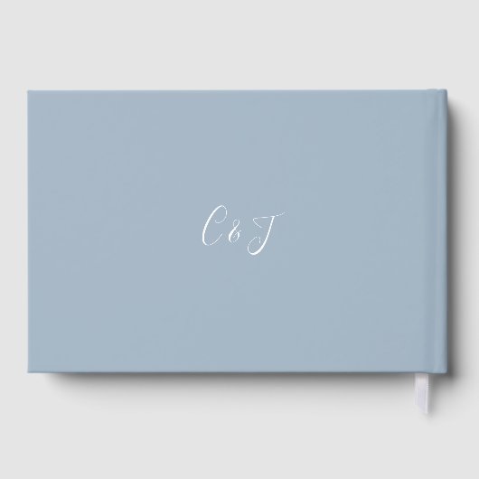Dusty Blue Signature Script Weddenschap Gastenboek (Achterkant)