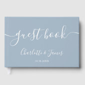 Dusty Blue Signature Script Weddenschap Gastenboek (Voorkant)