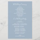 Dusty Blue Signature Script Wedding Programme (Achterkant)