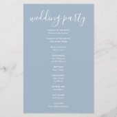 Dusty Blue Signature Script Wedding Programme (Achterkant)