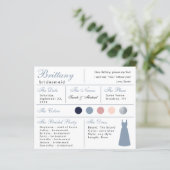 Dusty Blue Silver Bridesmaid Information Kaart (Staand voorkant)