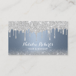 Dusty Blue Silver druppelt artiest Hair Salon op Visitekaartje