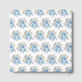 Dusty Blue Silver Elegant Flowers Birthday Party Gastenboek (Achterkant)