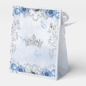 Dusty Blue Silver Floral Princess SWEET 16 Bedankdoosjes (Achterkant)