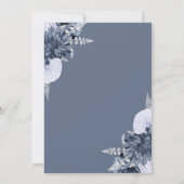 Dusty Blue Silver Floral Wedding Save the Date Kaart (Achterkant)