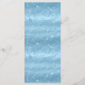 Dusty Blue Silver Glitter 4x9" Wedding Menu (Achterkant)